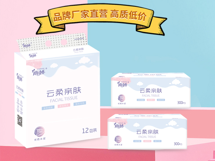 雲柔親膚抽取式面巾紙（12包裝）